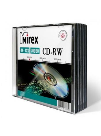 Mirex CD-RW диск 700 Mb 12х Slim Case, 5шт