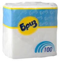 Амигус Салфетки бумажные "Бриз" белые 100 шт./пач.