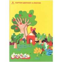 Каляка-Маляка Картон цветной односторонний А4, 8х2 цветов, 16 л., немелованный