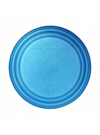 Тарелка пластиковая одноразовая, d 165мм, синяя, 100 шт/уп