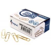 FORPUS Скрепки канцелярские 26 мм, 100шт/уп, золотистые