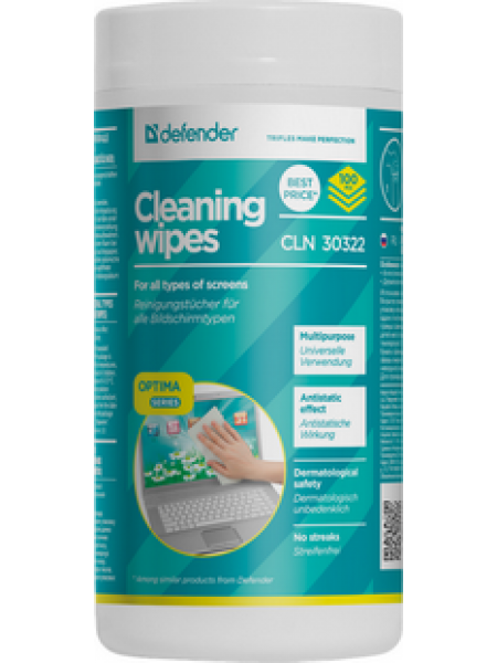 Defender Салфетки для экранов CLN 30322 Optima 100 шт