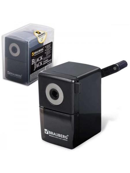 BRAUBERG Точилка механическая для карандашей "BlackJack" черная