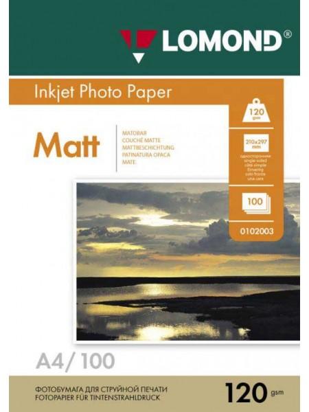 LOMOND Фотобумага матовая А4 (210 х 297) 120 г/м 100л. односторонняя LOMOND Фотобумага матовая А4 (210 х 297) 120 г/м 100л. односторонняя