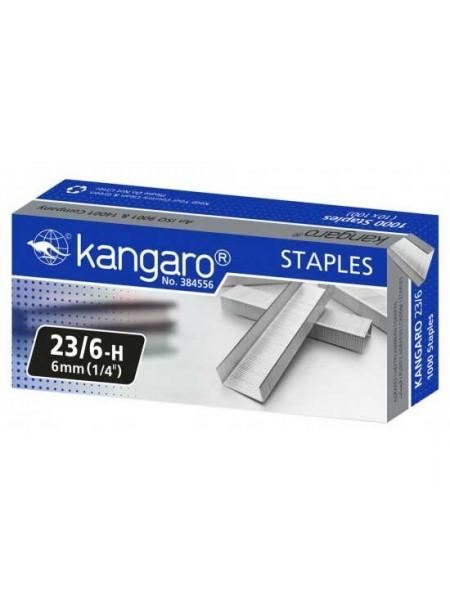 KANGARO Скобы для степлера №23/6, 1000шт/уп.