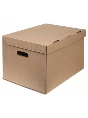 KOROBOFF Архивный короб из трехслойного гофрированного картона (450х340х295), бурый
