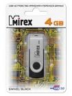 Mirex  4Gb USB FlashDrive SWIVEL BLACK, мет.откидная дужка на разъем