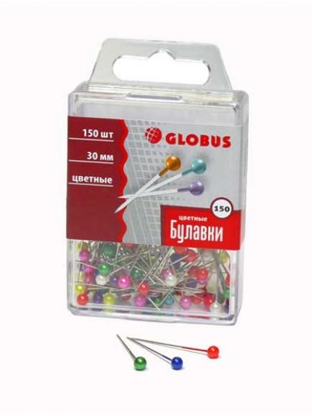 ГЛОБУС Булавки L30 мм, 150 штук с цветной головкой ГЛОБУС Булавки L30 мм, 150 штук с цветной головкой