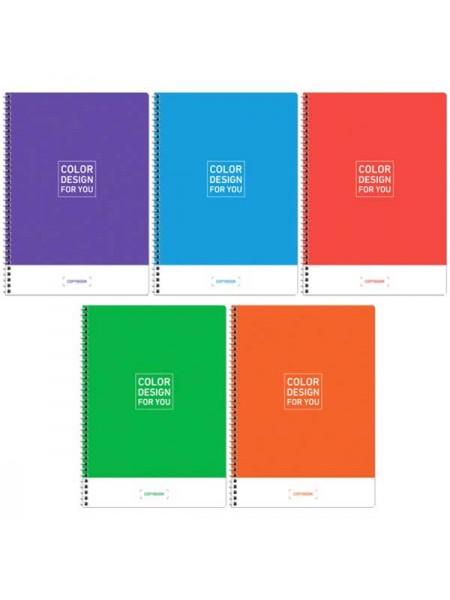 ArtSpace Тетрадь А4, 80 листов, клетка, на гребне "Моноколор. Color design"