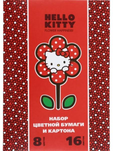 Action Набор цветной бумаги и картона А4 Hello Kity 8л.8цв + 8л.8цв