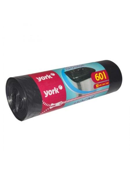 York Мешки для мусора  60л. 10шт/рулон, прочные York Мешки для мусора  60л. 10шт/рулон, прочные