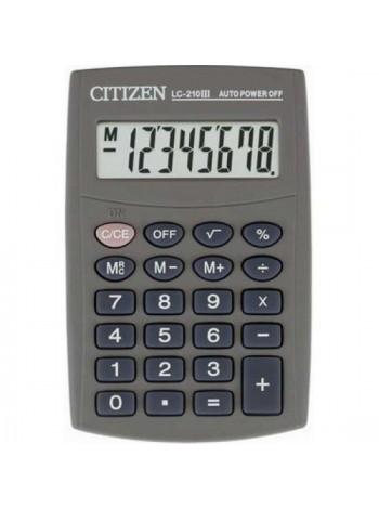 CITIZEN Калькулятор карманный  8-разрядный LC-210III