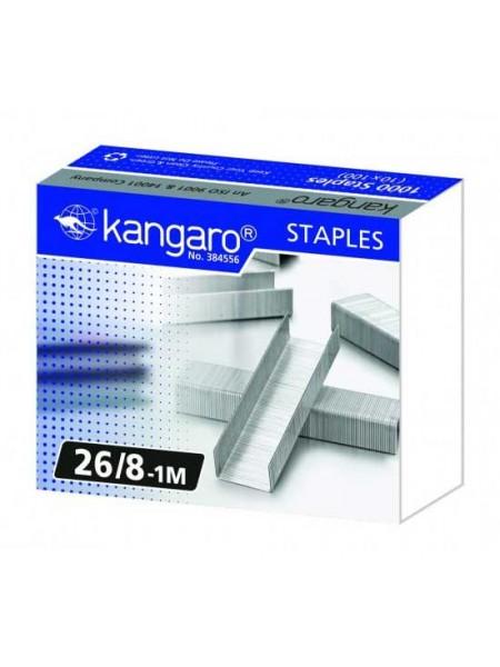 KANGARO Скобы для степлера №26/8, 1000шт/уп.