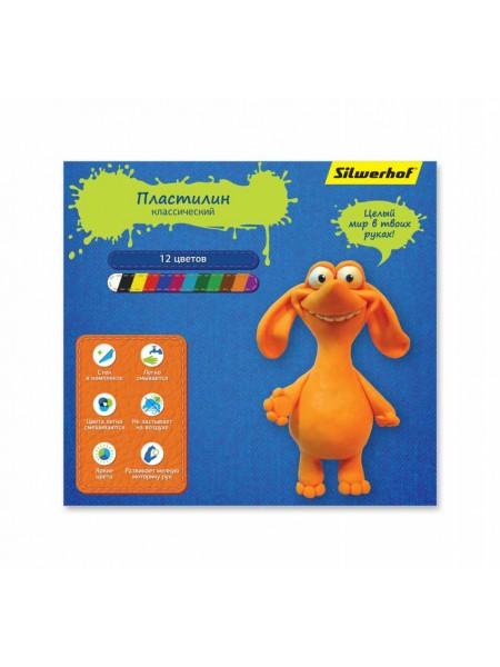 SILWERHOF Пластилин 12 цветов Джинсовая коллекция 240 гр, стек