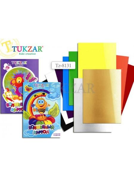 TUKZAR Картон цветной односторонний А4 "Волшебный", 10 цветов, 10 л., мелованный, обложка - ассорти
