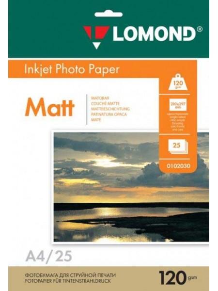 LOMOND Фотобумага матовая А4 (210 х 297) 120 г/м  25л. односторонняя LOMOND Фотобумага матовая А4 (210 х 297) 120 г/м  25л. односторонняя