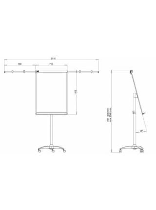 2x3 Флип-чарт "Mobilchart Pro RED" на колесиках