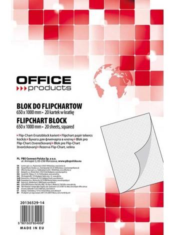 Bi-office Блок бумажный для флип-чарта, 650х1000 мм, 20 листов, в клетку