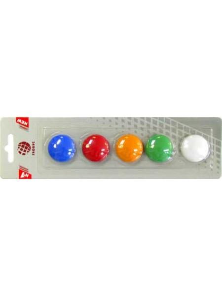 ГЛОБУС Набор магнитов цветных 30 мм, 5шт