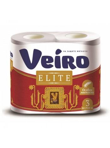 Туалетная бумага 3-х слойная Veiro Elite, (4 шт в упак)
