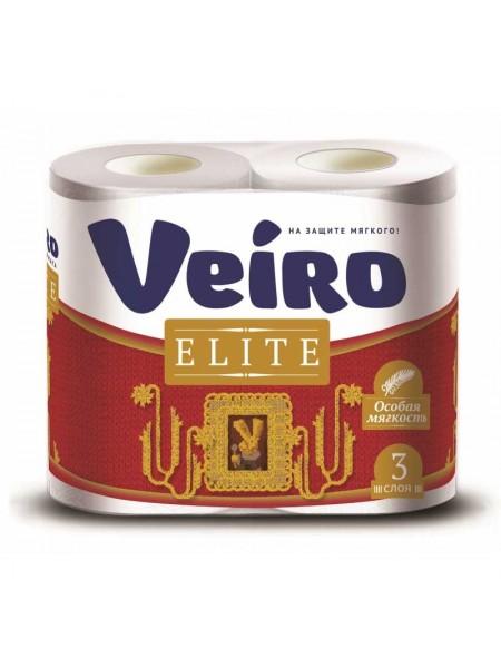 Туалетная бумага 3-х слойная Veiro Elite, (4 шт в упак)