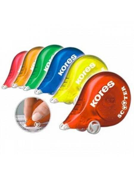 KORES Корректирующий роллер "Scooter" 4.2мм х 8м, ассорти