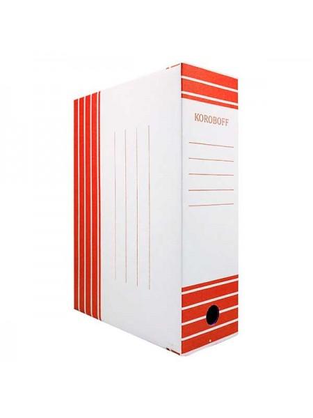 KOROBOFF Короб архивный из белого гофрокартона ширина  80 мм KOROBOFF Короб архивный из белого гофрокартона ширина  80 мм