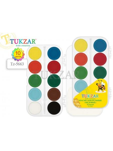 TUKZAR Краски акварельные медовые 10 цветов