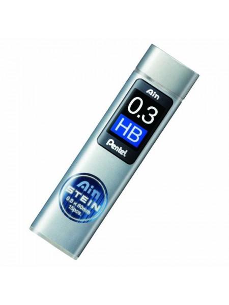 PENTEL Грифели для автоматического карандаша "AinSTEIN" (супер прочные), 15 шт/уп
