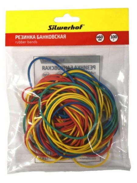 SILWERHOF Резинка канцелярская 100 гр., 60 мм, ассорти SILWERHOF Резинка канцелярская 100 гр., 60 мм, ассорти