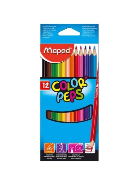 MAPED Цветные карандаши "Color Peps" 12 шт + точилка