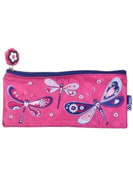 Феникс Пенал однокамерный, 195 х 90 мм, «Стрекозы», розовый