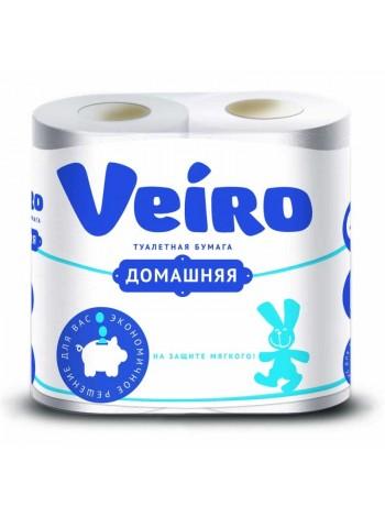 Туалетная бумага 2-х слойная Veiro Домашняя, (4 шт в упак)