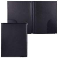 АЛЕКС Папка адресная с двумя карманами, кожзам, черная, размер 330х250 мм