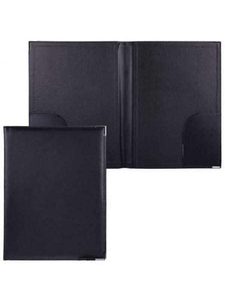 АЛЕКС Папка адресная с двумя карманами, кожзам, черная, размер 330х250 мм