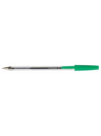 Q-CONNECT Ручка шариковая зеленая, прозрачный корпус