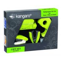 KANGARO Набор канцелярский "SS-T10M" дырокол + степлер + антистеплер + диспенсер + скобы