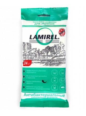 Lamirel Чистящие салфетки для экранов антибактериальные (24 шт)
