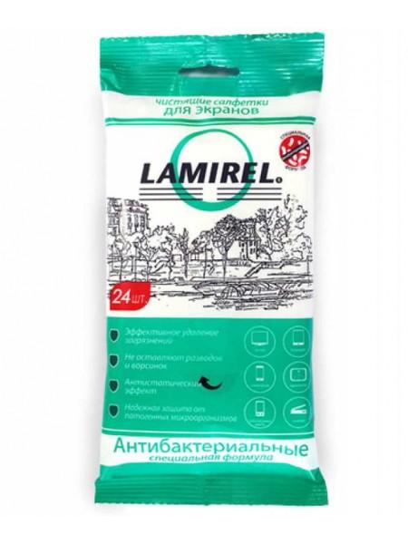 Lamirel Чистящие салфетки для экранов антибактериальные (24 шт)