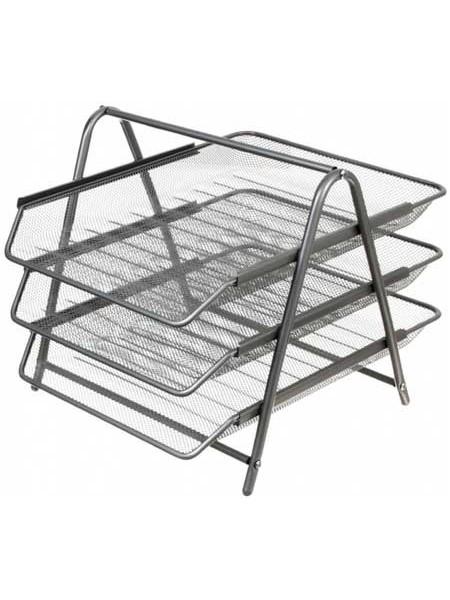 Berlingo Лоток для бумаг горизонтальный металлический Steel&Style трехсекционный Berlingo Лоток для бумаг горизонтальный металлический Steel&Style трехсекционный