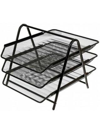 Berlingo Лоток для бумаг горизонтальный металлический Steel&Style трехсекционный Berlingo Лоток для бумаг горизонтальный металлический Steel&Style трехсекционный