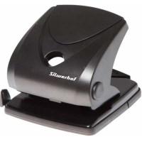 SILWERHOF Дырокол большой SCHWARZ (30 листов) металлический с линейкой 