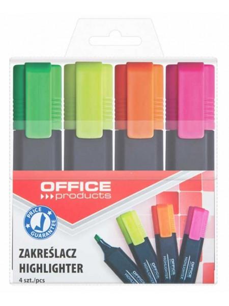 OfficeProducts Набор текстовых маркеров 4шт, ассорти OfficeProducts Набор текстовых маркеров 4шт, ассорти