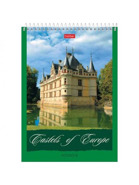 HATBER Блокнот А5, 60л., "Замки", жесткая подложка