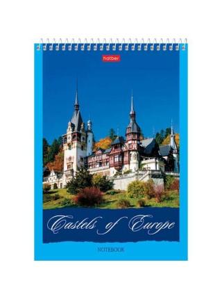 HATBER Блокнот А5, 60л., "Замки", жесткая подложка