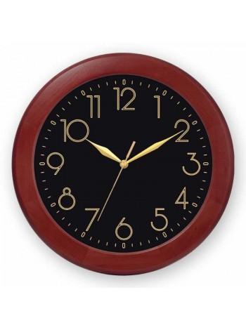 TROYKA Часы настенные 11162180 коричневые, деревянный корпус
