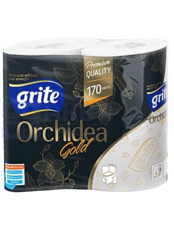 Туалетная бумага 3-х слойная GRITE Gold Orchidea, (8 шт в упак)