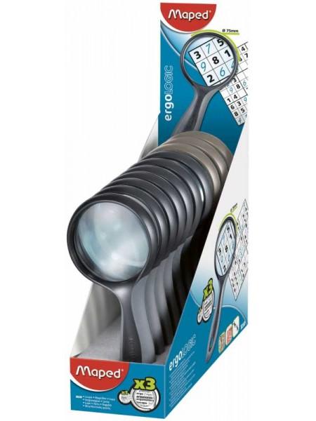 MAPED Лупа увеличительная, диаметр 75 мм, 3-х кратное увеличение MAPED Лупа увеличительная, диаметр 75 мм, 3-х кратное увеличение