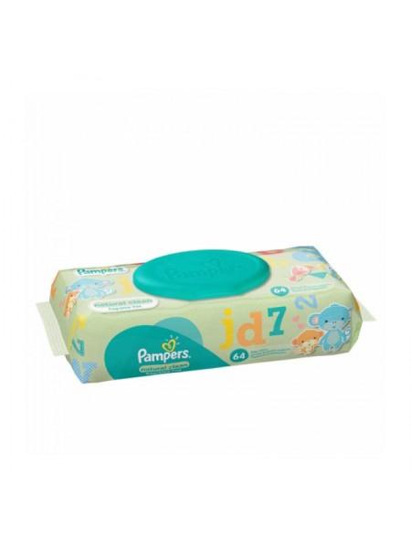 Pampers Салфетки гигиенические влажные "Naturally Clean", 64 шт/уп.