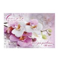 ТетраПром Альбом для рисования А4 "Орхидеи", 32 л., скоба